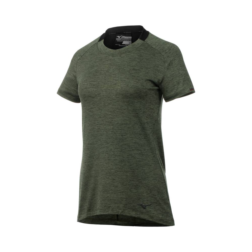 Damske Tričko Mizuno Alpha Short Sleeve Zelene Vypredaj BJYX39571